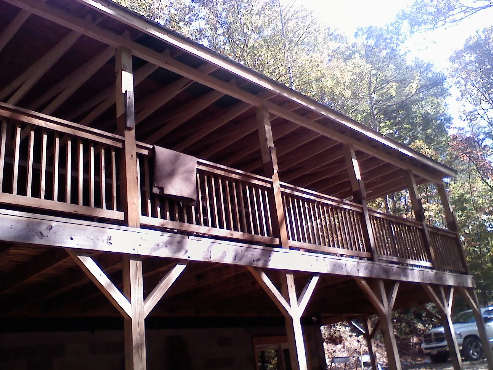 Timber framing under a new elevated porch and deck — Roof Leak Repair in Sandston by Roofing Brothers